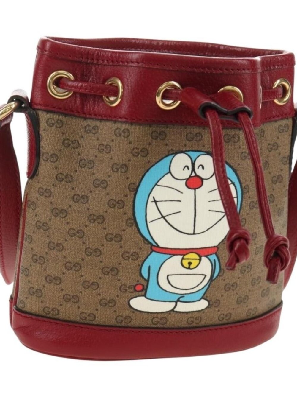 GUCCI GUCCI × Doraemon Micro GG Supreme Bag PVC Beige Gold